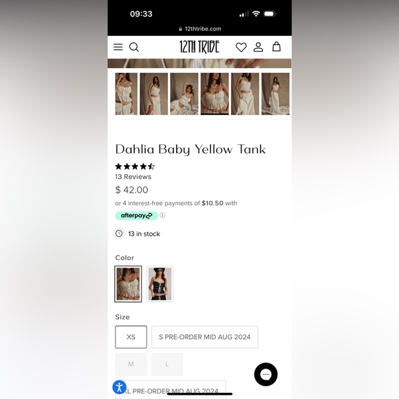 12th tribe Dahlia Baby Yellow Tank - Picture 4 of 8